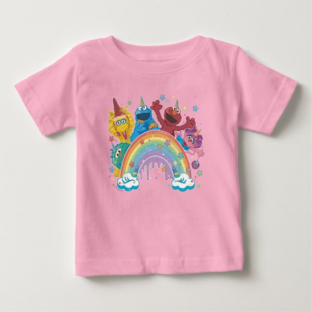 Sesame Street Unicorn Rainbow Baby T-shirt (Vorderseite)