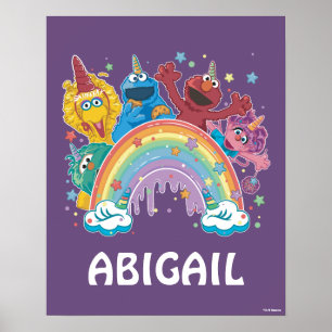 Sesame Street Unicorn Rainbow Poster