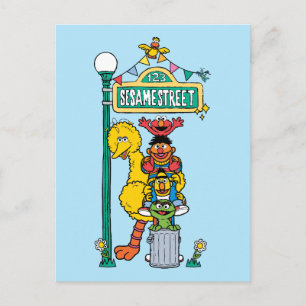 Sesame Street Unter dem Sesame Street-Schild Postkarte