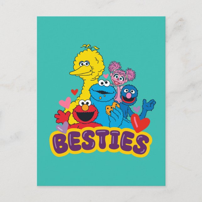 Sesame Street Valentine Besties Postkarte (Vorderseite)