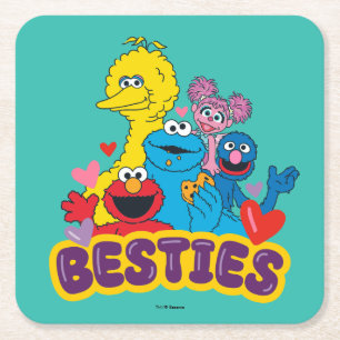 Sesame Street Valentine Besties Rechteckiger Pappuntersetzer