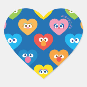 Sesame Street Valentine Hearts Pattern Herz-Aufkleber