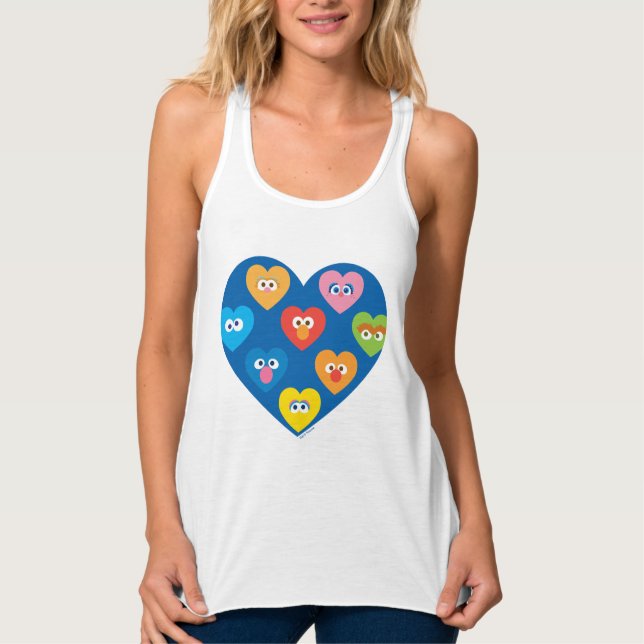 Sesame Street Valentine Hearts Pattern Tank Top (Vorderseite)