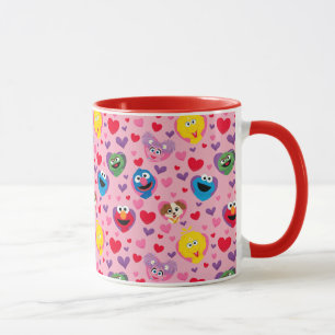 Sesame Street Valentine Hearts Pattern Tasse