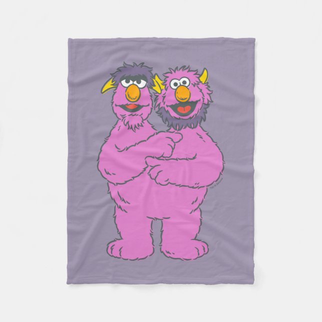 Sesame Street Zwei-Köpfe-Monster Fleecedecke (Vorderseite)