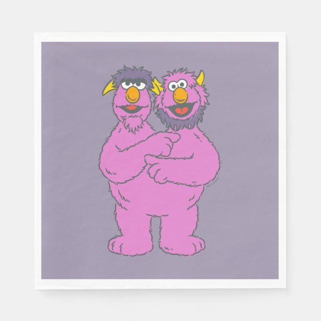 Sesame Street Zwei-Köpfe-Monster Serviette (Vorderseite)