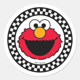 Sesame Street's Elmo Checkered Runder Aufkleber