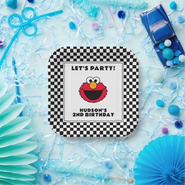Sesame Street's Elmo Schachbrett-Geburtstag Pappteller (Party)