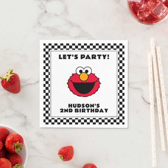 Sesame Street's Elmo Schachbrett-Geburtstag Serviette (Beispiel)