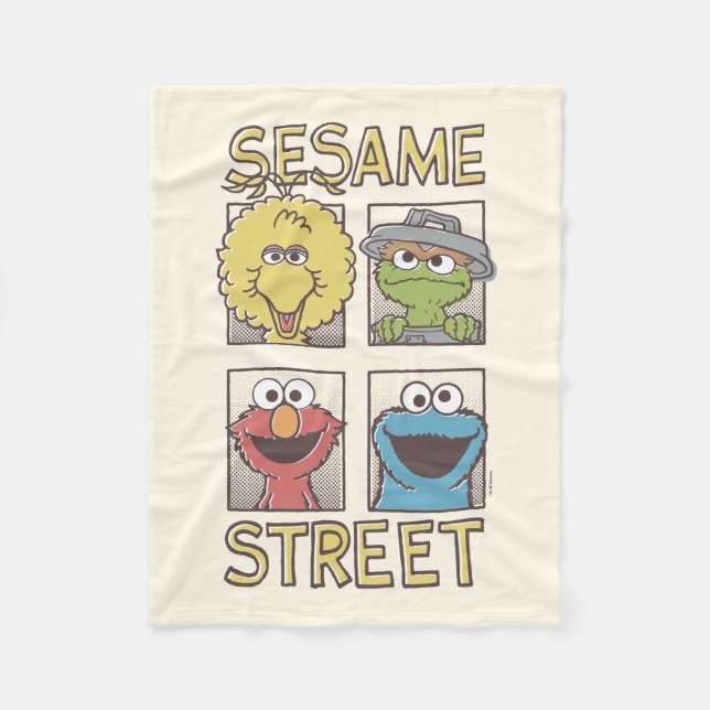 Sesame StreetVintage Character Comic Fleecedecke (Vorderseite)