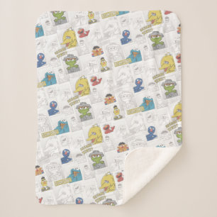 Sesame StreetVintage Comic Pattern Sherpadecke