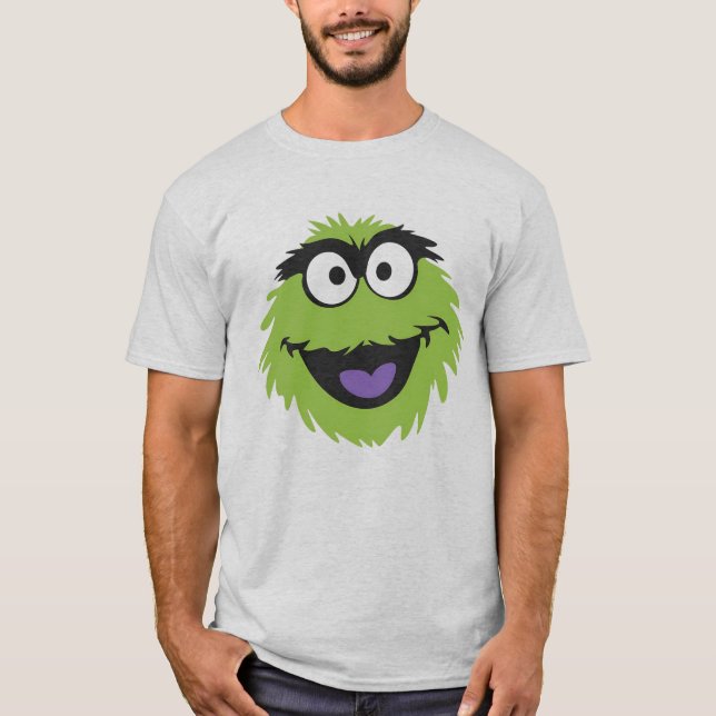 Sesamee Street Oscar the Grouch Face Geschenkartik T-Shirt (Vorderseite)
