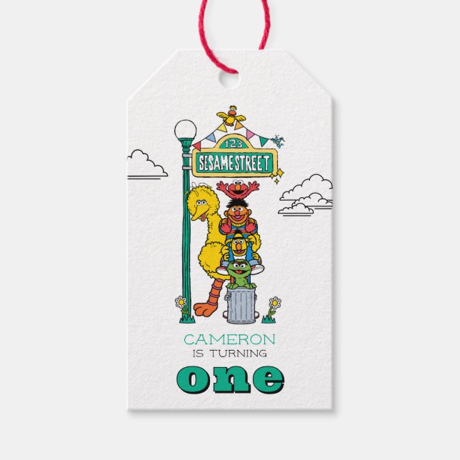 Sesamestraßenfiguren & Straßenschild Geschenkanhän Geschenkanhänger (Vorderseite)