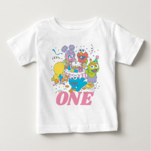 Sesamstraße 1. Geburtstag des Kindes Baby T-shirt