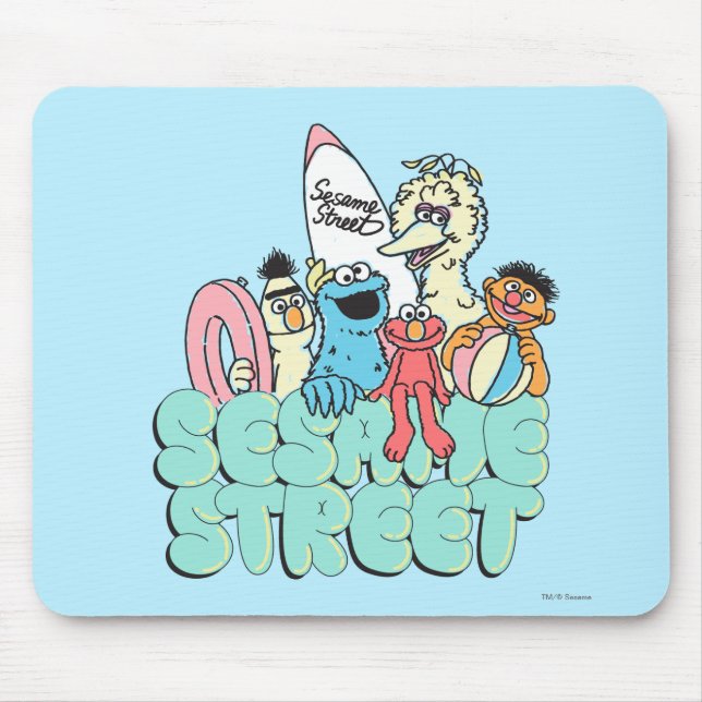 Sesamstraße 90er Jahre Vintag Surf Mousepad (Vorne)