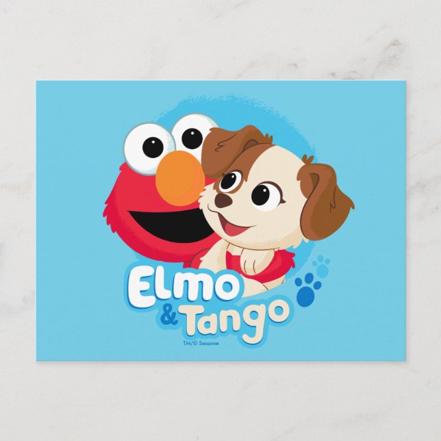 Sesamstraße | Abzeichen Elmo & Tango Postkarte (Vorderseite)