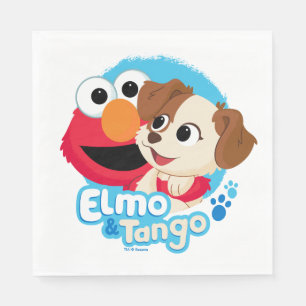 Sesamstraße   Abzeichen Elmo & Tango Serviette