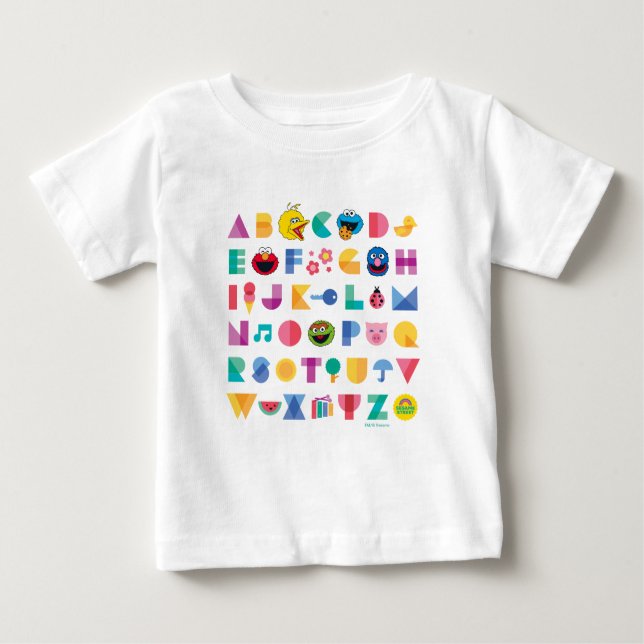 Sesamstraße Alphabet Baby T-shirt (Vorderseite)