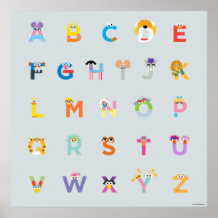 Sesamstraße Alphabet - Buchstaben Poster