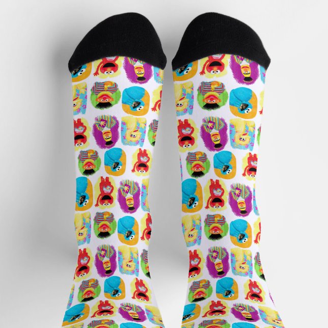 Sesamstraße Art Fun & Colorful Muster Socken (Oben)