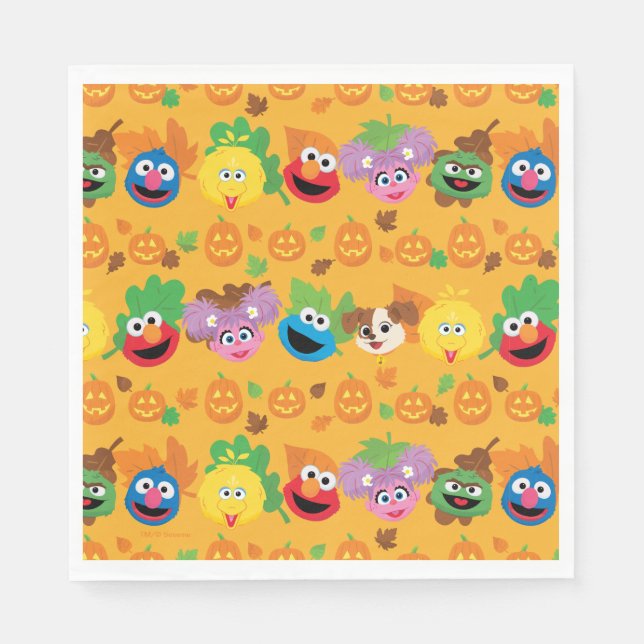 Sesamstraße Autumn Leaves Pattern Serviette (Vorderseite)