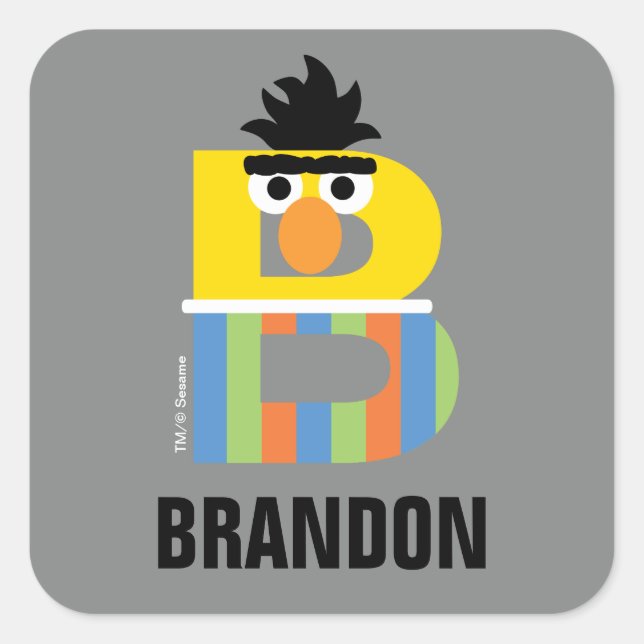 Sesamstraße | B ist für Bert Quadratischer Aufkleber (Vorderseite)