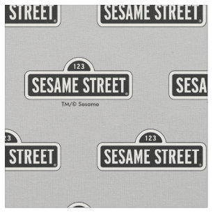 Sesamstraße B&W-Logo Stoff