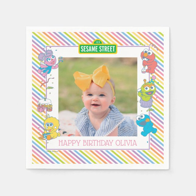 Sesamstraße | Baby's First Birthday Serviette (Vorderseite)