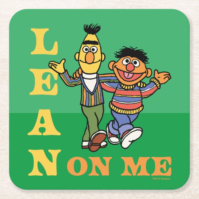Sesamstraße | Bert & Ernie Lean über mich Rechteckiger Pappuntersetzer (Vorderseite)