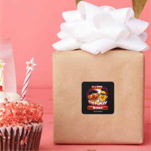 Sesamstraße Bert & Ernie Themed Geburtstag Quadratischer Aufkleber