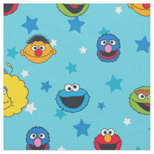 Sesamstraße   Best Friends Star Pattern Stoff