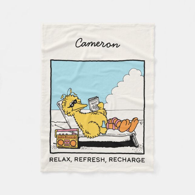 Sesamstraße | Big Bird Relax | Name hinzufügen Fleecedecke (Vorderseite)