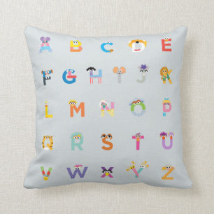 Sesamstraße   Buchstaben des Alphabets Kissen