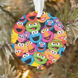 Sesamstraße Charakter-Gesichter Muster Ornament