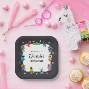 Sesamstraße Charaktere Tafel Baby Shower Pappteller
