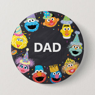 Sesamstraße Confetti Birthday Child's Vater Button