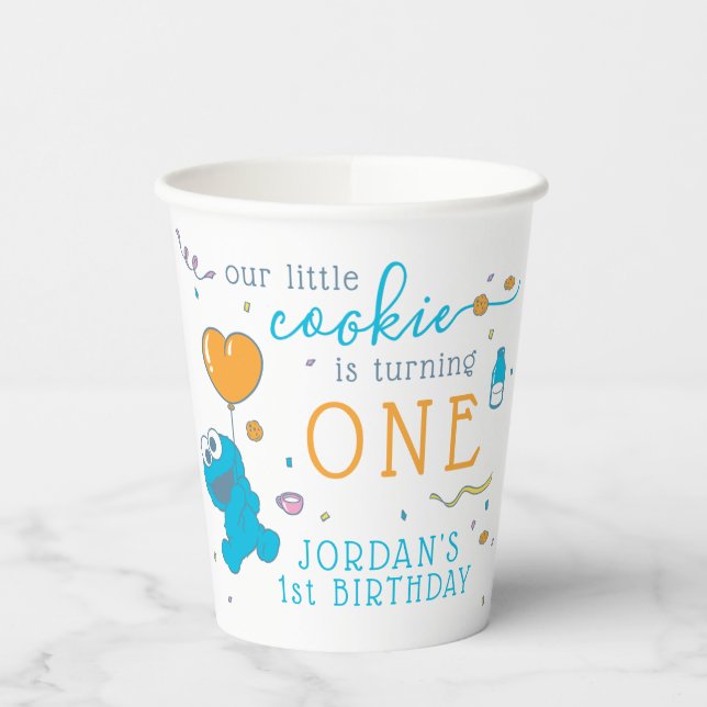 Sesamstraße | Cookie Monster 1. Geburtstag Pappbecher (Links)