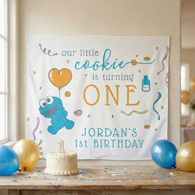 Sesamstraße | Cookie Monster 1. Geburtstag Wandteppich (Von Creator hochgeladen)