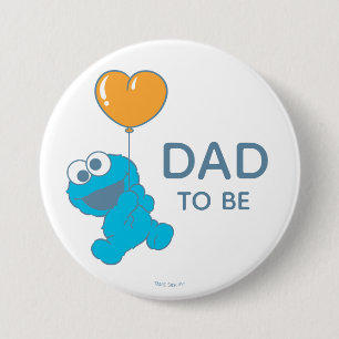 Sesamstraße Cookie Monster Baby Dusche Vater Button