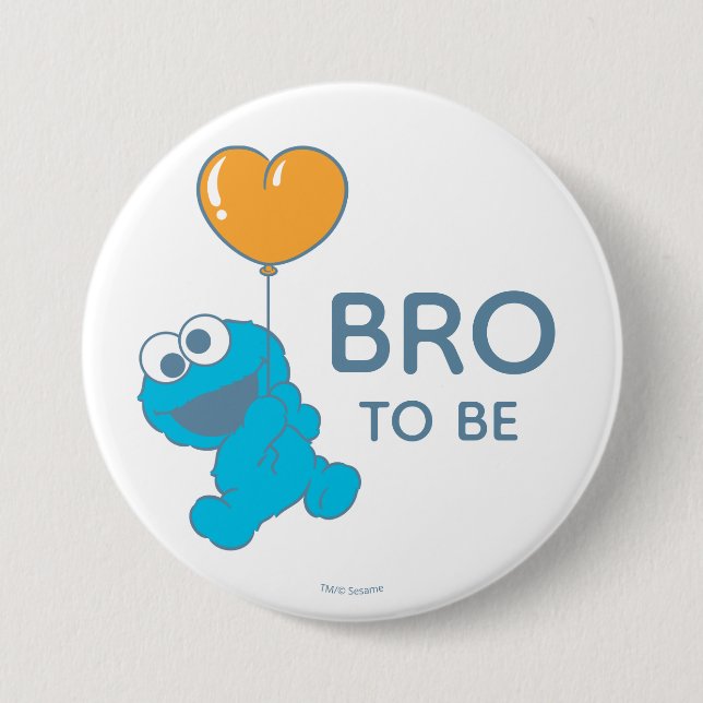 Sesamstraße | Cookie Monster Baby Shower Brother Button (Vorderseite)