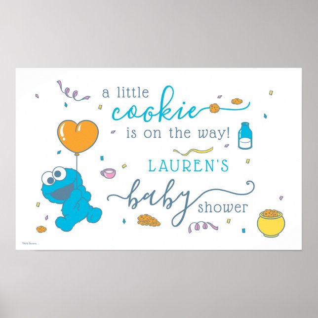 Sesamstraße | Cookie Monster Babydusche Poster (Vorne)