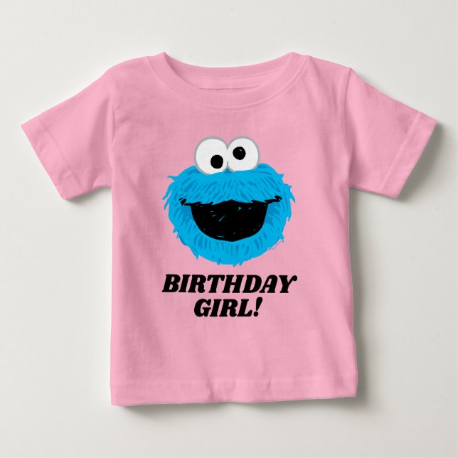 Sesamstraße | Cookie Monster - Birthday Girl Baby T-shirt (Vorderseite)