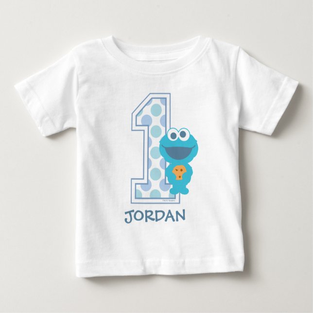 Sesamstraße | Cookie Monster Erster Geburtstag Baby T-shirt (Vorderseite)