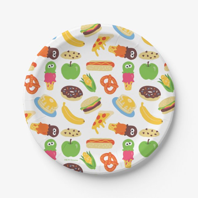 Sesamstraße Cookie Monster Feinschmecker Truck Pappteller (Vorderseite)