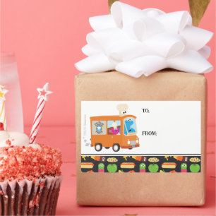 Sesamstraße Cookie Monster Feinschmecker Truck Rechteckiger Aufkleber