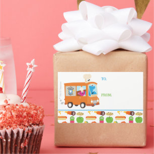 Sesamstraße Cookie Monster Feinschmecker Truck Rechteckiger Aufkleber