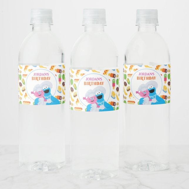 Sesamstraße Cookie Monster Feinschmecker Truck Wasserflaschenetikett (Flaschen)