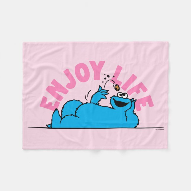Sesamstraße | Cookie Monster Genießen Sie das Lebe Fleecedecke (Vorderseite (Horizontal))