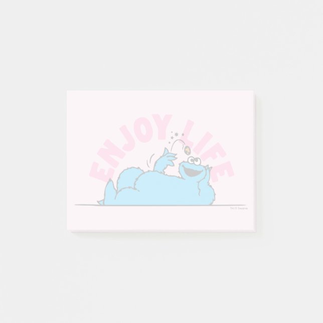 Sesamstraße | Cookie Monster Genießen Sie das Lebe Post-it Klebezettel (Vorderseite)