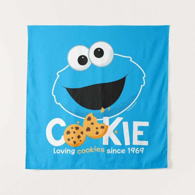 Sesamstraße | Cookie Monster Love Cookies Wandteppich (Vorderseite)